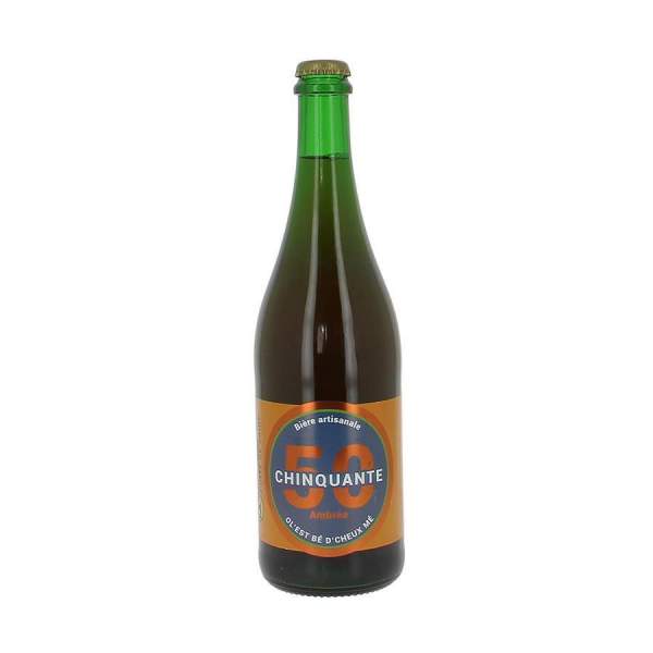 Bière ambrée La chinquante 5% 75cl