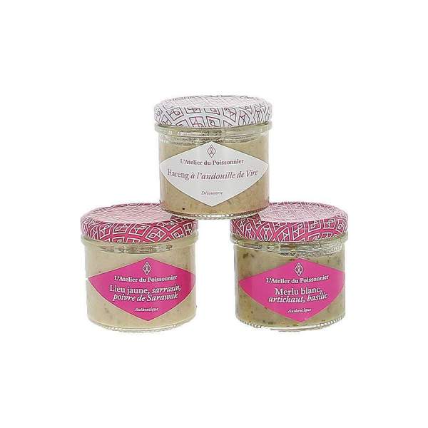 Rillettes de poissons assortiment dégustation 3x90g