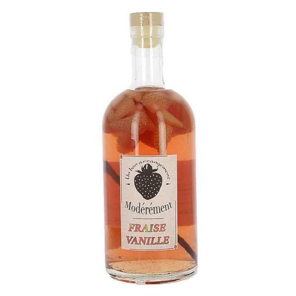 Rhum arrangé fraise-vanille "Modérément" 1L 28%