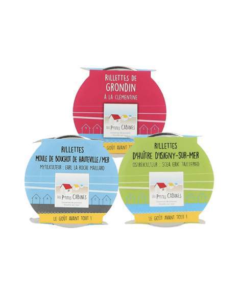 Rillettes de poissons Les petites cabines assortiment 3*90g