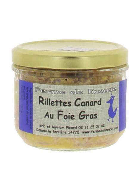 Rillettes au foie gras de canard 180g Linoudel