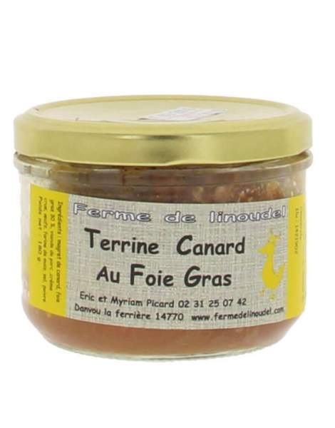 Terrine canard au foie gras 180g Linoudel