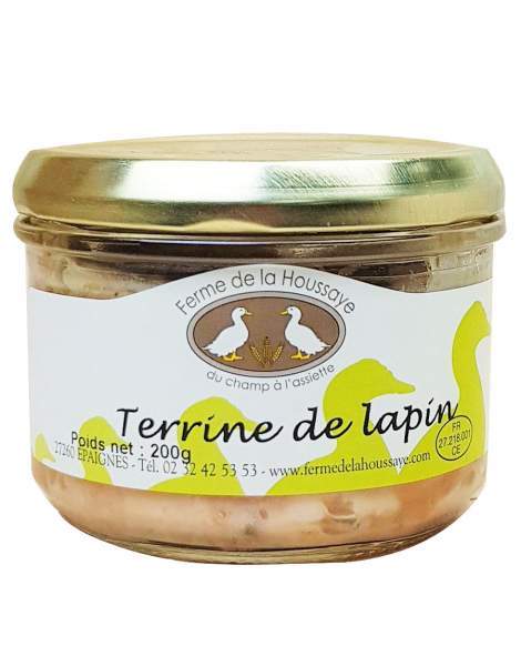 Terrine de lapin fermière de la Ferme de La Houssaye (Eure) conserve 200g