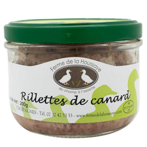 Rillettes de canard de la Ferme de La houssaye dans l'Eure - conserve de 130g