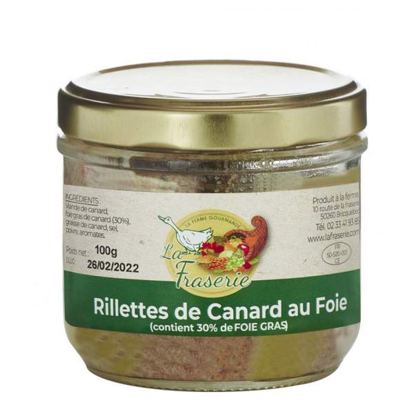 Rillettes de canard au foie gras 100g - Fraserie