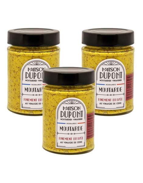 Lot de 3 Moutarde finement broyée 195g
