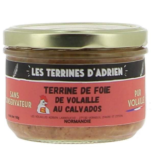 Terrine de foie de volaille au calvados 180g Adrien & Cie