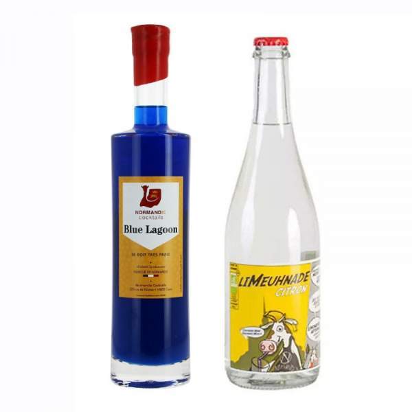 Kit à cocktail Blue Lagoon (prémix 75cl et limonade 75cl)
