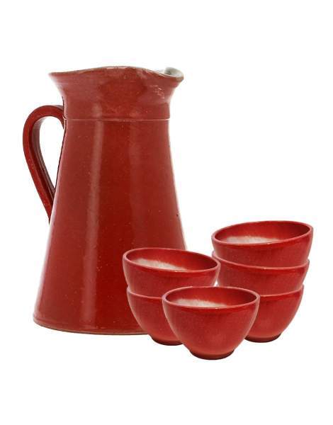 Service à cidre en grès rouge Poterie Turgis