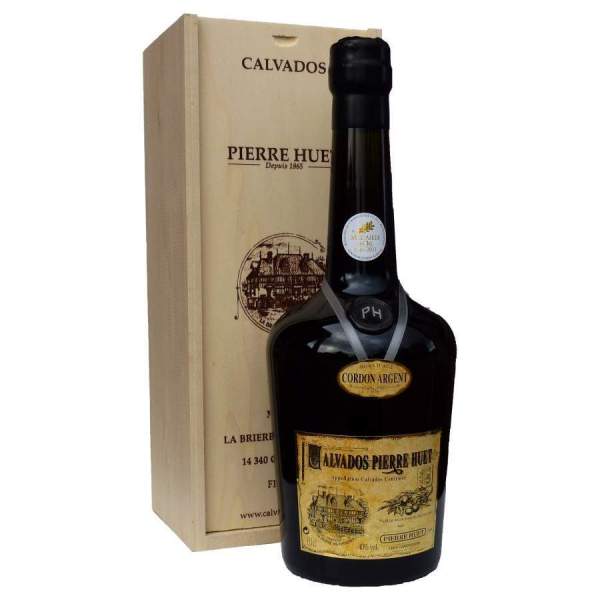 Magnum de Calvados en boite bois Cordon Argent Pierre HUET 150cl