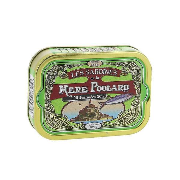 Sardines millésimées à l'huile d'olive Mère Poulard 115g conserve verte