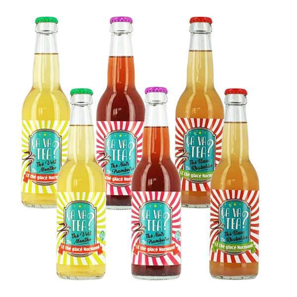 Lot de 6 thé glacé normand ca va tea 33cl La ferme de la plantaire noire