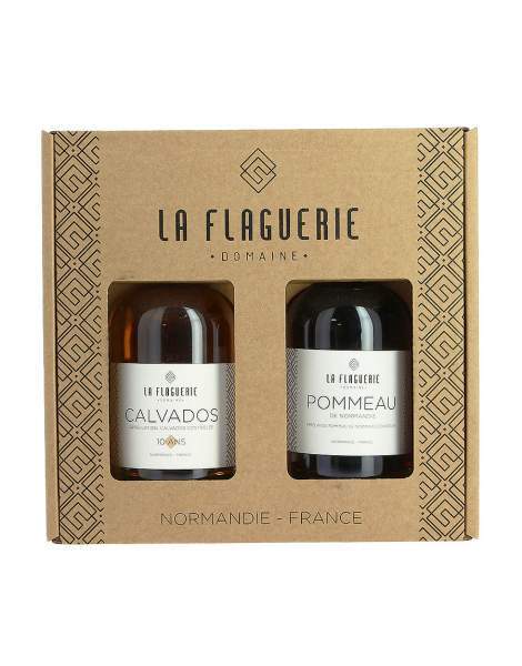 Coffret de Calvados et Pommeau 2x20cl La flaguerie