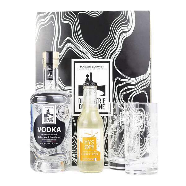 Coffret moscow mule avec 2 verres dégustation La distillerie de la Seine 70cl 45%